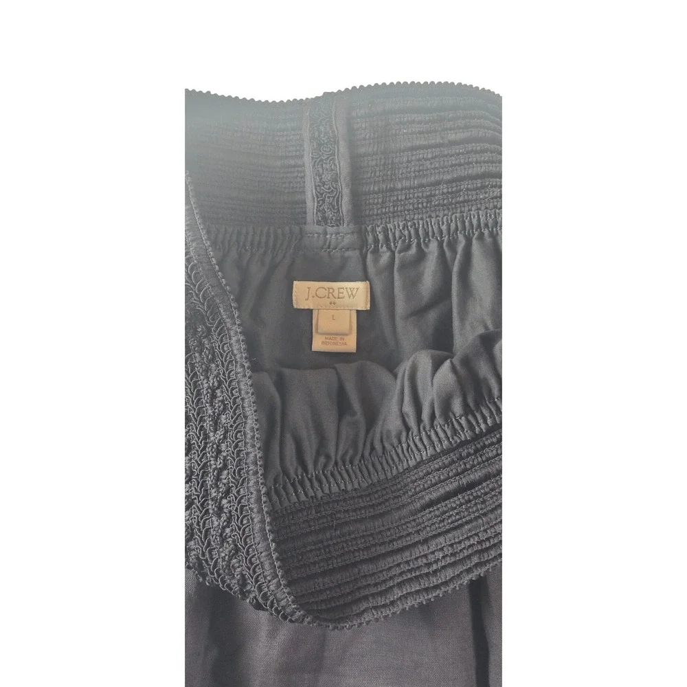 J.‎ Crew Large Smocked Mini Skirt Womens Gray Linen Lined Excellent